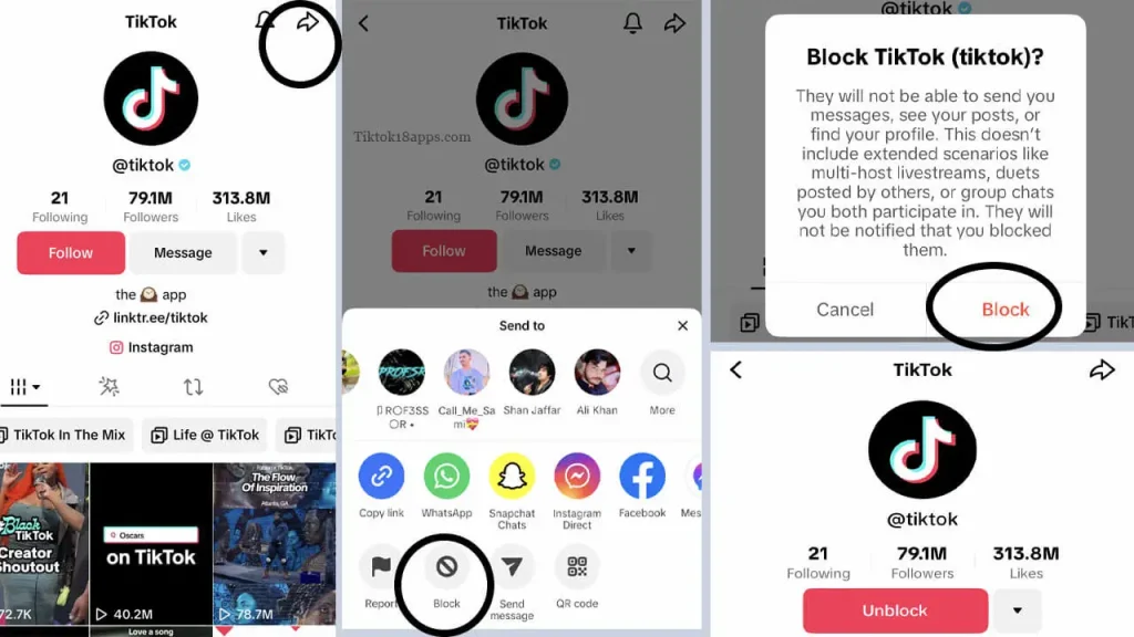 How to Block someone on TikTok via Mobile