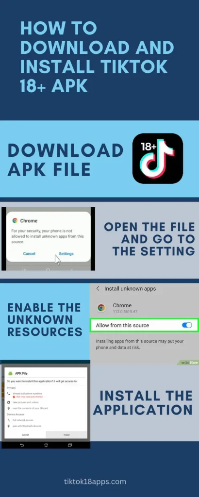 Infographic How to Download and Install TikTok 18+